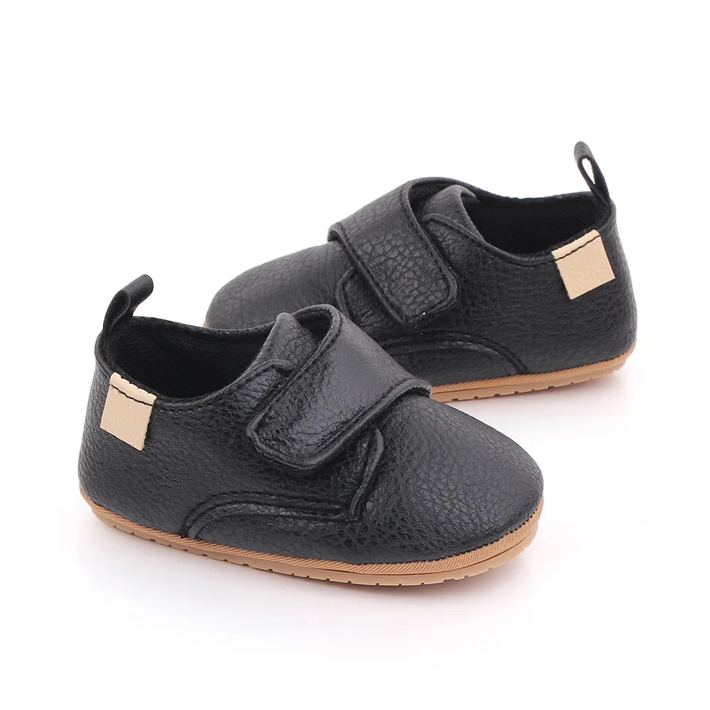 Baby Shoes For Newborn Baby Boy Girl Shoes Classic Leather Hrad Rubber Sole Anti-slip First Walkers Kids Infant Toddler