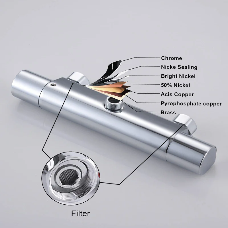 Thermostatic Shower Bathtub Faucets Bathroom Mixer Tap Brass Mixing Valve Faucet