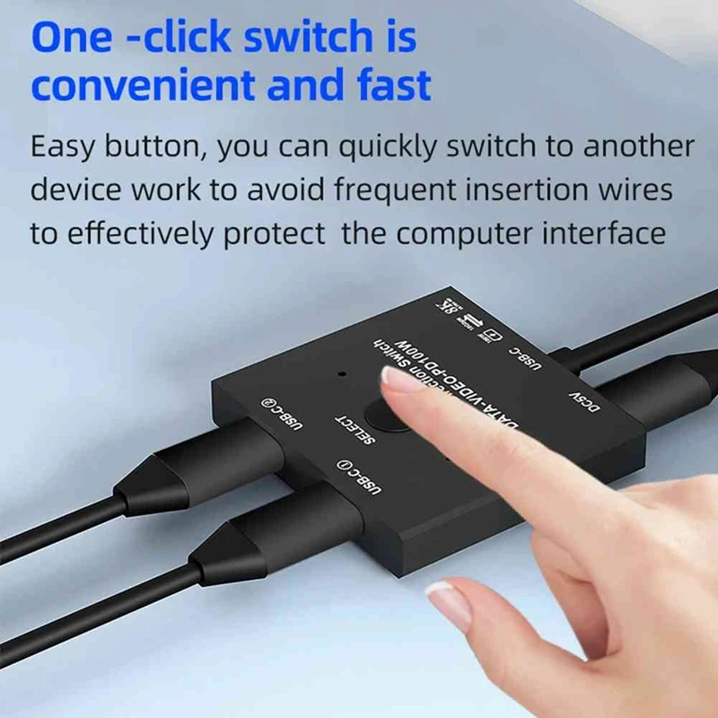 Bi-Directional 8K USB C KVM Switch USB3.1 Type-C Splitter Cable For Video 8K@30Hz 4K@120Hz PD 100W 10Gbps 5