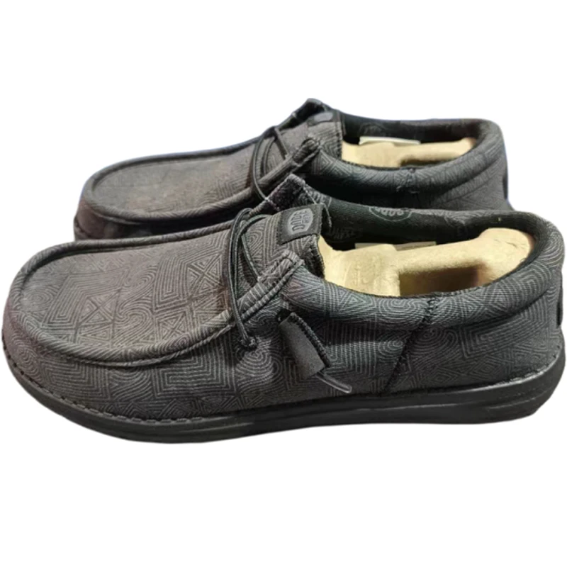 Hey Dude Canvas oes Men's Slip-On 2025 Spring Summer New Linen Retro Knitted Faion Lazy oes Casual Low Top Sneakers