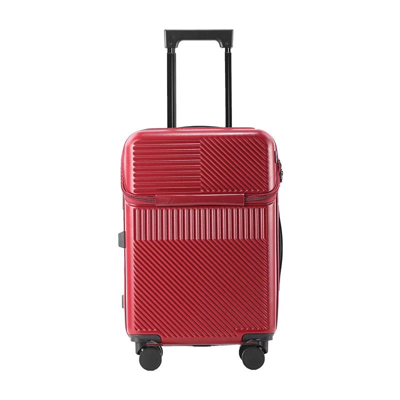 Multi-Functional Front Fastening Luggage Rechargeable Large Capacity Suitcase Cup Holder Trolley Case Luggage Case 20-Inch