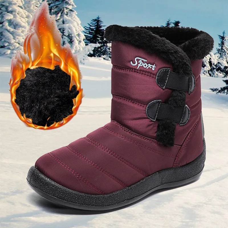 LIANYUN Botas de Nieve para Mujer con Forro de Felpa y Acolchadas