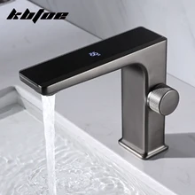 Display digitale rubinetto per lavabo da bagno intelligente LED ottone montato sul ponte lavabo gru miscelatore per acqua calda fredda lavello rubinetto per lavabo