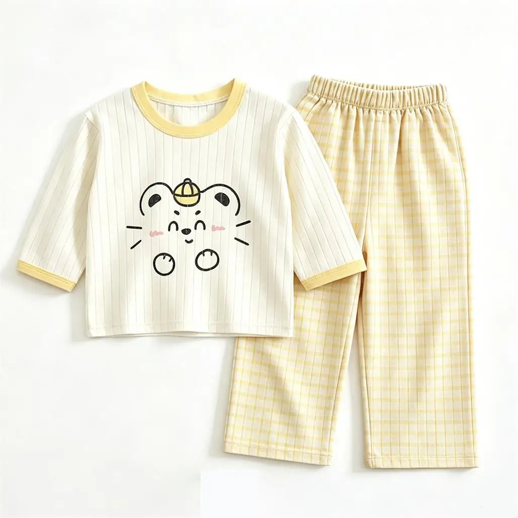Set Pigiama Casual 2 Pezzi per Neonati, Graziosi Pullover + Pantaloni, Nuovi Completi Stampati per Bambini - immagine 3