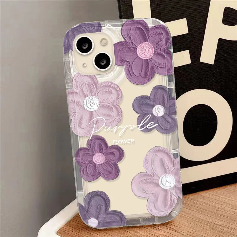 Vibrant Purple Floral Soft Phone Case Back Cover