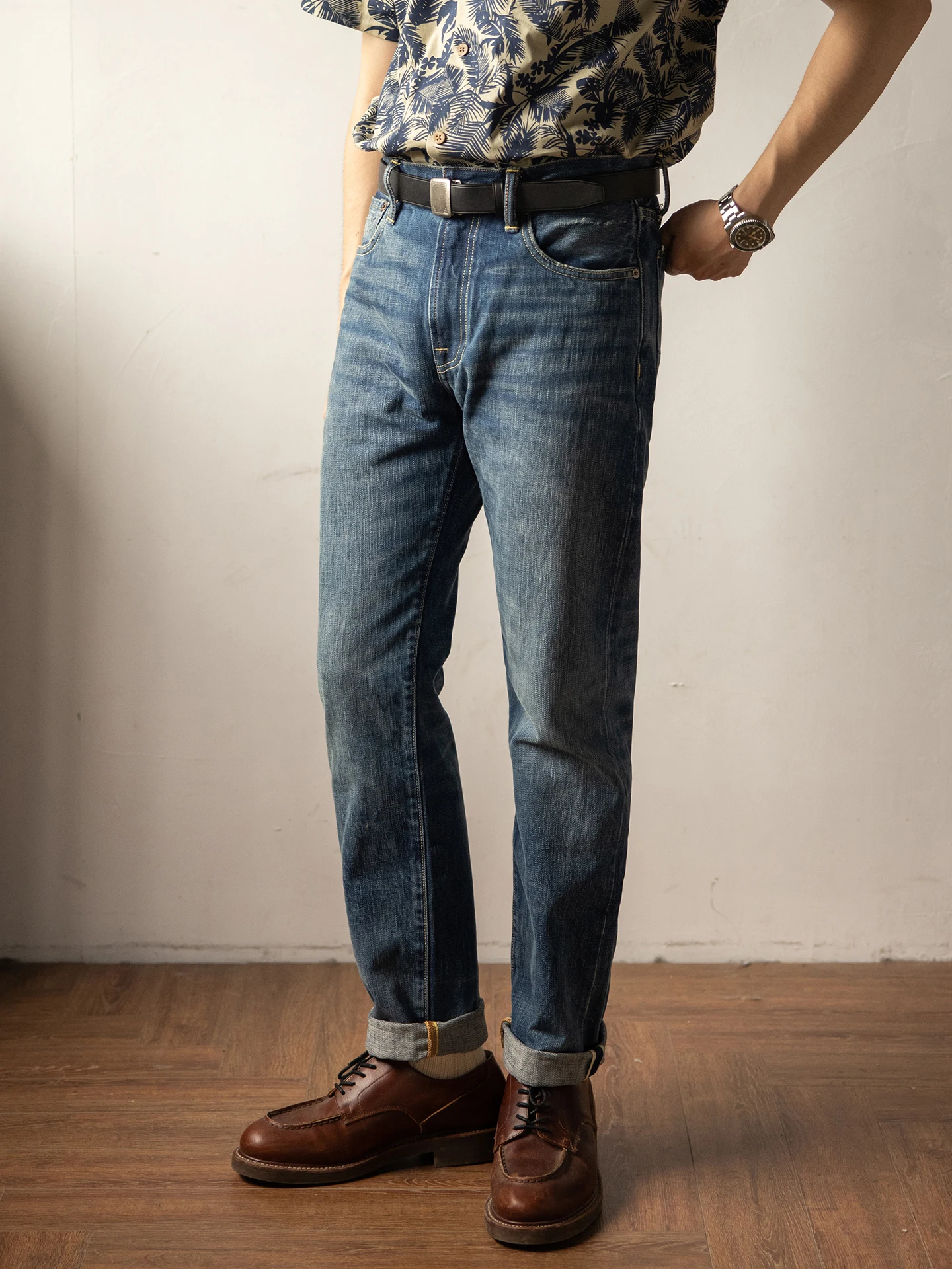 Red Tornado Light Wash Slim Jeans Dritti 16Oz Cimosa Denim Pantaloni Muslimex