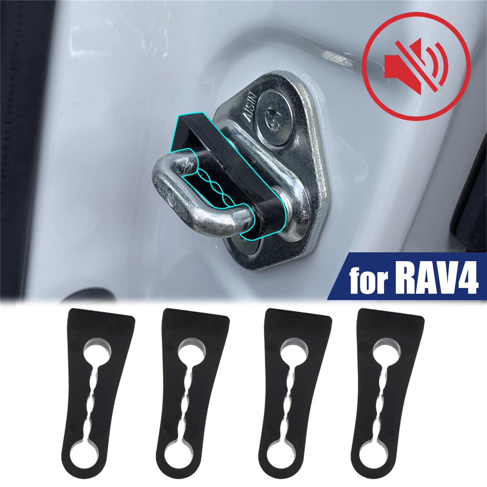 Car Door Lock Damper Sound Deadener for Toyota RAV4 2000 -