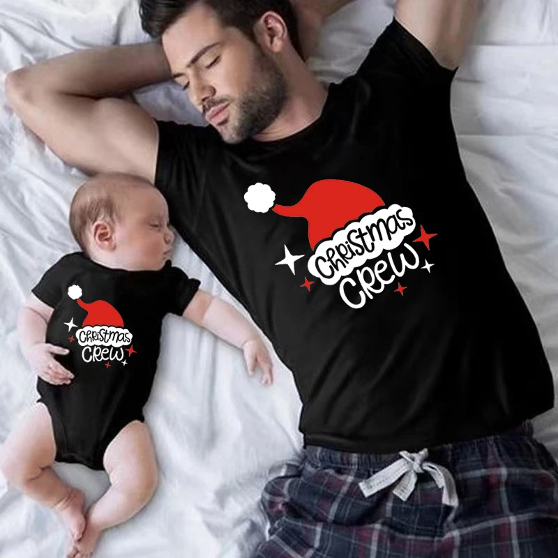 thumbnail image 4 of Nueva camiseta con estampado navideño para toda la familia, trajes a juego para padre, madre, hija e hijo, peleles de bebé, ropa navideña de algodón con apariencia familiar, 4 of 5