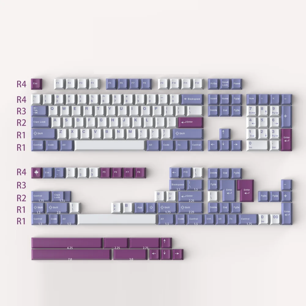 Tema Coelho Conjunto Completo Pbt Custom Retro Roxo Teclado Cap Cereja Perfil Key Cap Acessórios Teclado Mecânico Gmk - Imagem 4