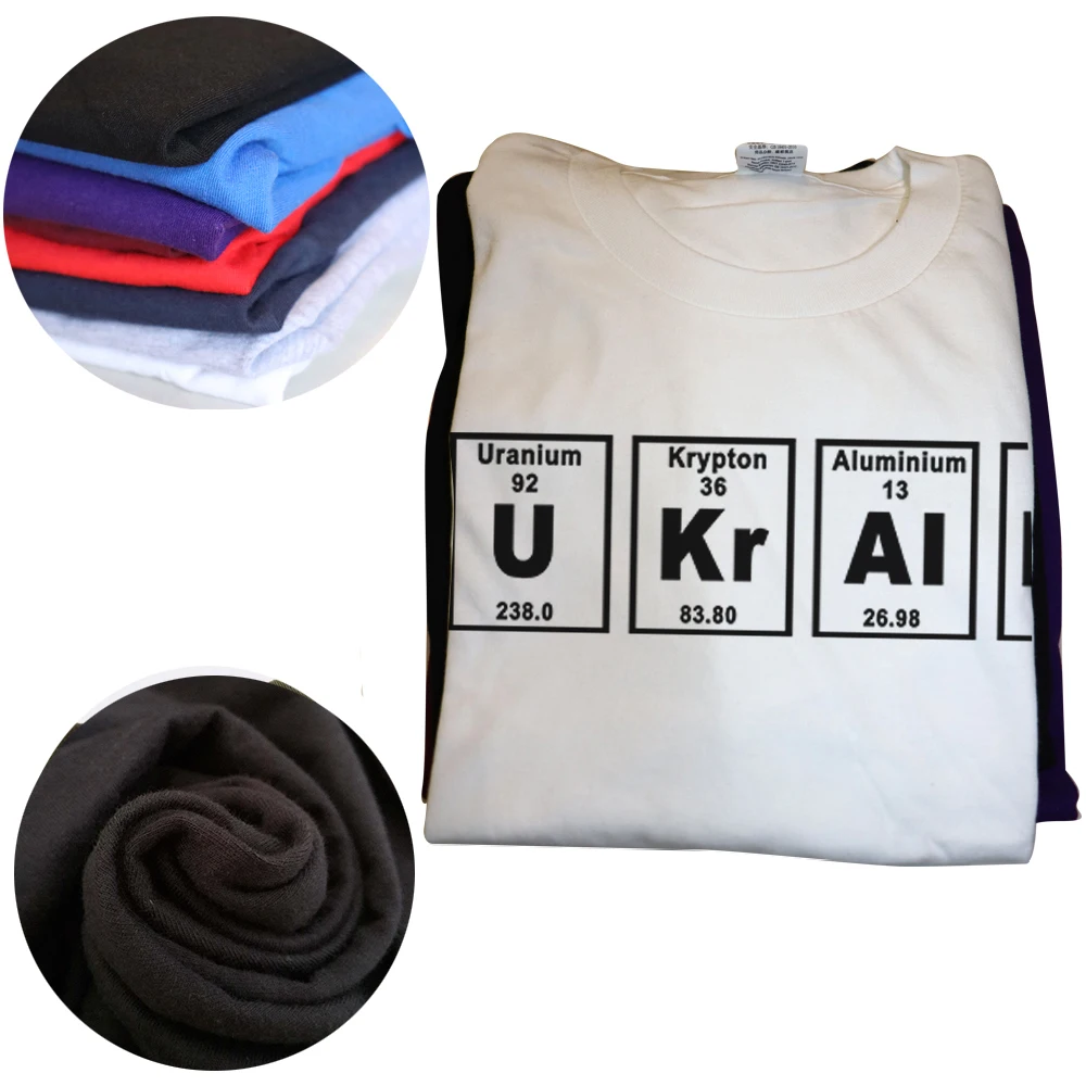 Divertente tavola periodica carina Ucraina T-shirt grafica cotone streetwear manica corta Haruku Hip Hop T-shirt_voghion.com