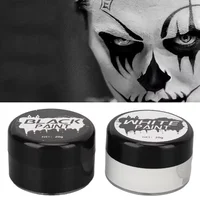 2PCS Halloween Face Painting Kit Highly Pigmented Face Body brus Paint Black and White for DIY Cosplay Theme Parties Body Makeup 1