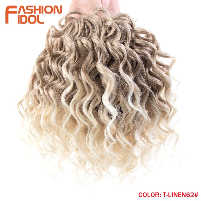 10 Inches Deep Wavy Twist Crochet Hair Synthetic Afro Curly Hair Crochet Braids High Temperature Fiber Braiding Hair Extensions T-LINEN62