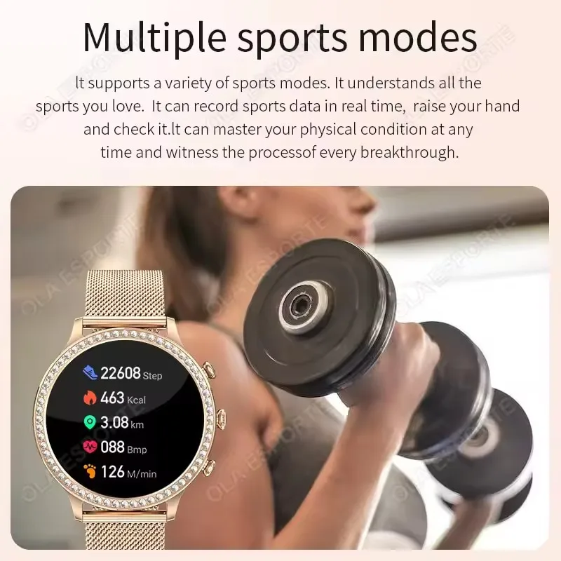 2026 Smart Watch Women AMOLED HD Screen Female Health Management Custome Watchfaces Bluetooth Calls Sports Heart Rate Monitoring 4