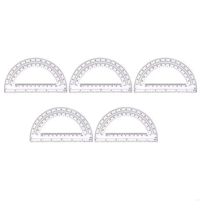 New 5Pieces Clear Protractor 6Inch Protractors 180 Degrees Math Protractors Measuring Tool for Student Teacher Drawing