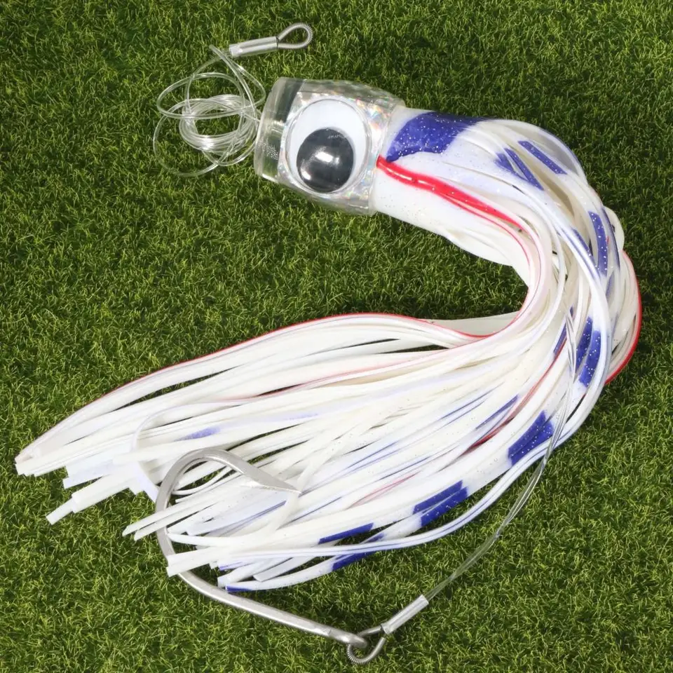 Esche Da Traina Per Pesca In Mare - 9 Pollici Per Tonno, Marlin, Squalo - Con Amo In Acciaio E Leader 100LB - Foto 9