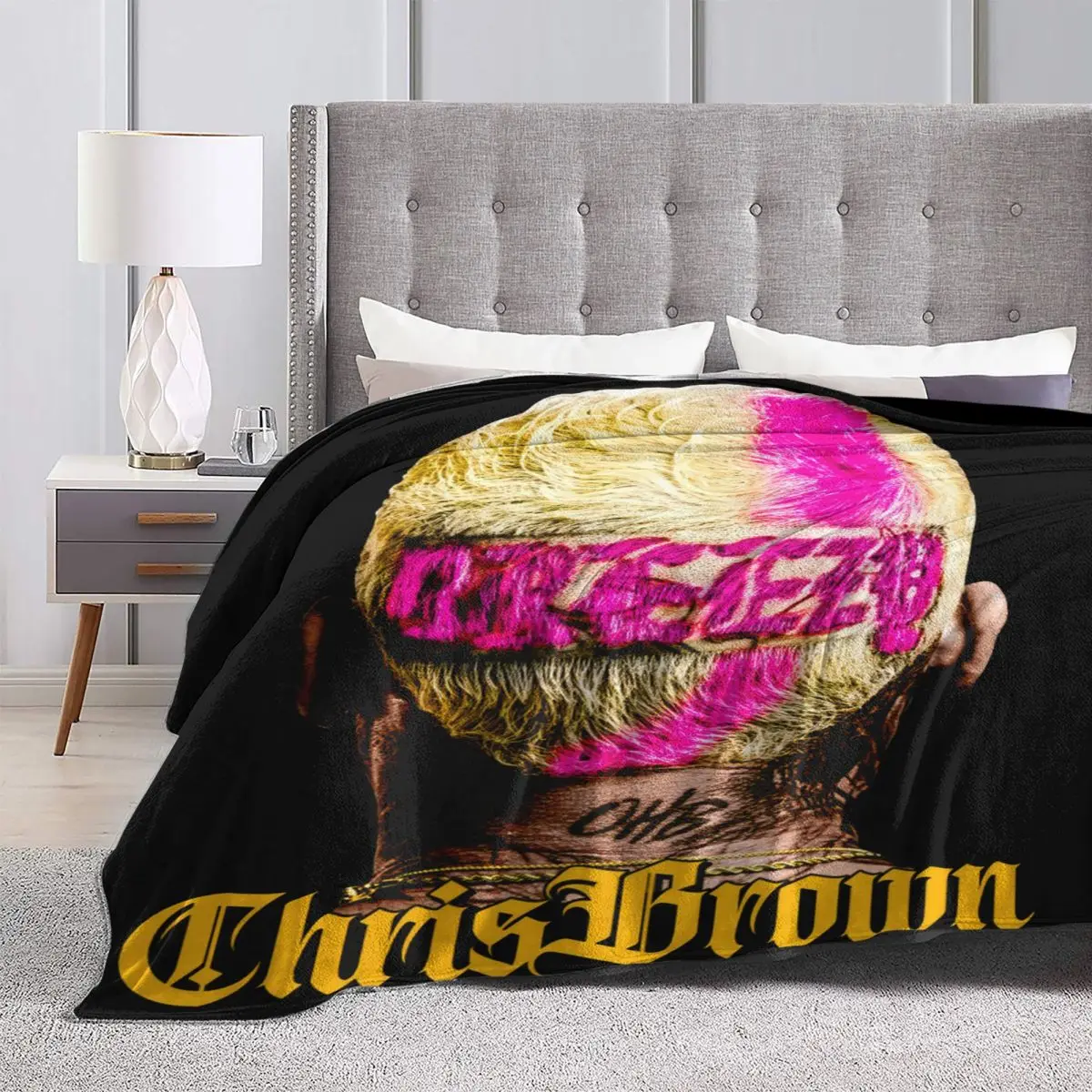 Chris Brown 2024 11 11 Tour Blanket Fleece Print King of R&B Fan Gift Ultra-Soft Throw Blanket for Bedding Bedroom Bedspreads 6