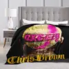 Chris Brown 2024 11 11 Tour Blanket Fleece Print King of R&B Fan Gift Ultra-Soft Throw Blanket for Bedding Bedroom Bedspreads 6
