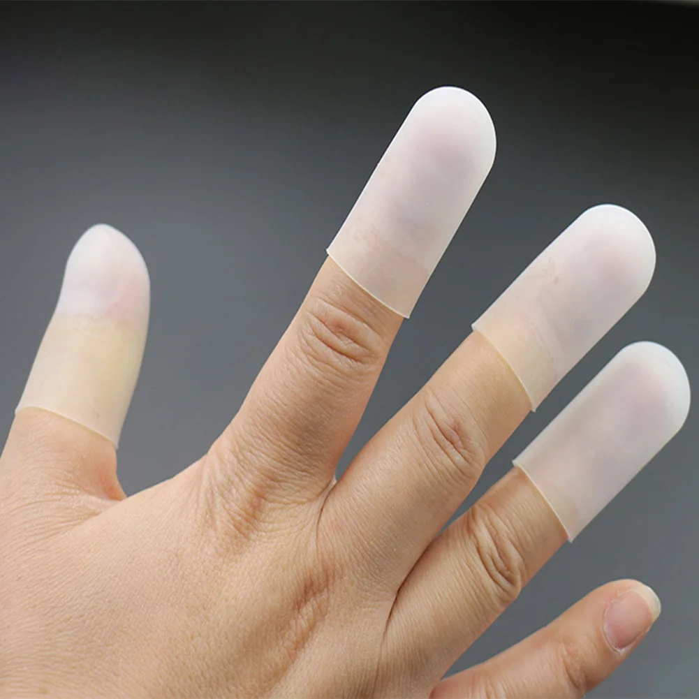 Silicone Gel Fingers Cap Fingertip Protector Insulation Finger Guard Anti-skid Hand Care Toe Finger Care Tube Bandage 2 pcs finger protector finger guard