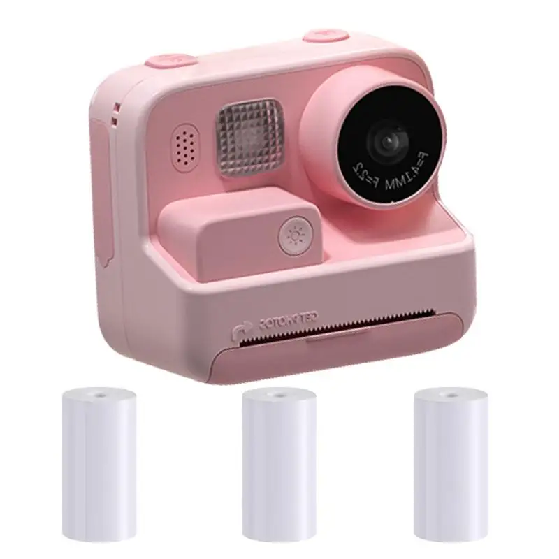 

Children Camera Toys Kids Instant Print Camera With 3 Rolls Print Paper Toddler Zero Ink Video Camera Learning Toy Camera Gifts