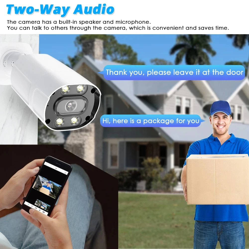 Smart Life 6MP POE IP Camera Way Audio HD Tuya App Smart