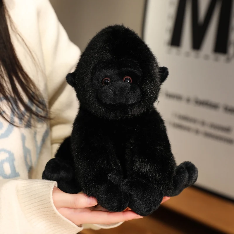 Simulation Chimpanzee Plush Doll 22/32cm Black Hairy Monkey Stuffed Animal Cartoon Home Decor Gift for Boys & Girls