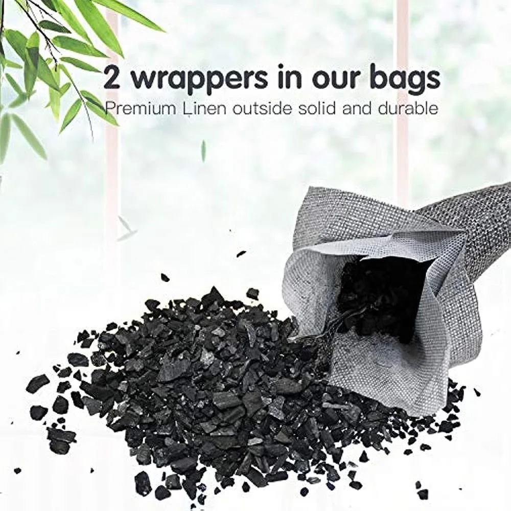10 Packs Natural Air Purifying Bag Shoe Deodorizer and Odor Eliminator Natural Activated Bamboo Charcoal Non-Toxic Home and Car bamboo charcoal air purifier activated charcoal odor absorber bamboo charcoal odor absorber