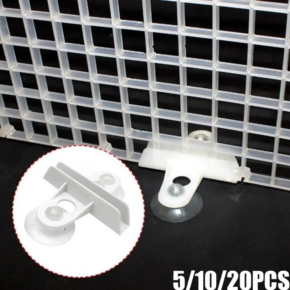 White Divider Sheet Aquarium Glass Clamp Fish Tank Isolation Clip Suction Cup Partition