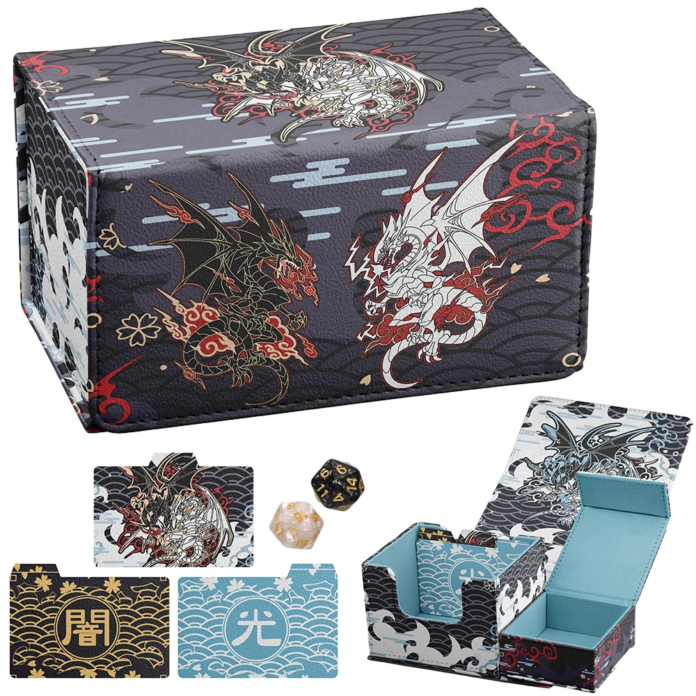 100+ deck box Blue Eye White Dragon trading cards storage box yugioh YGO,  Cards Box Comes With 3 Pieces Of Leather Divider Cards - AliExpress 26