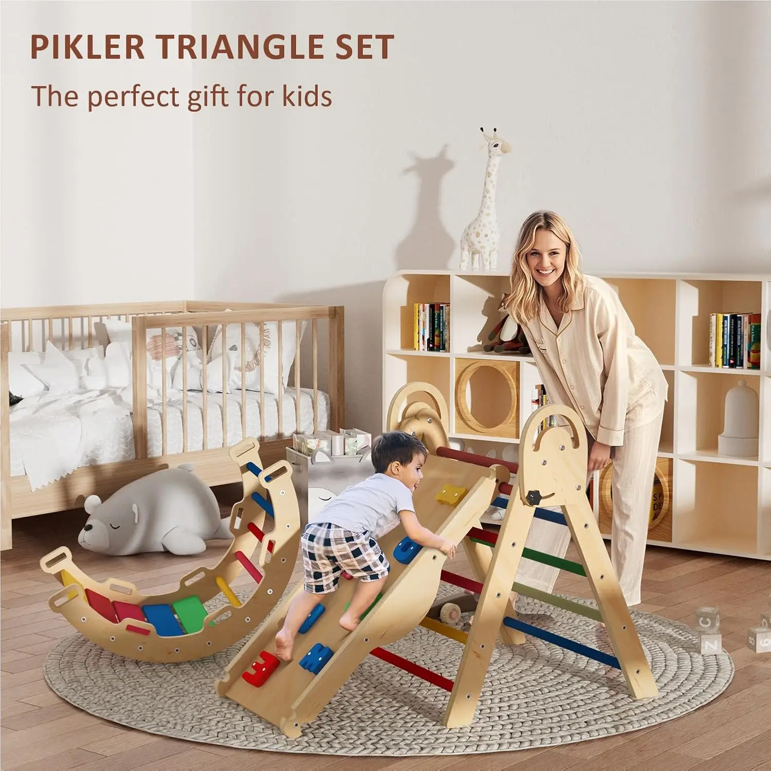 Pikler Triangle Set with Cushion 6