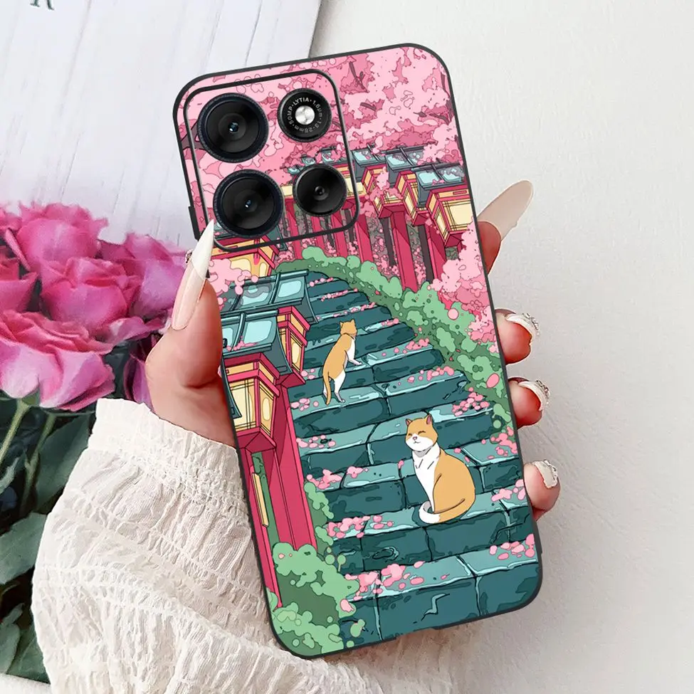 Cute Cartoon Cat & Butterfly Luxury Phone Case – Stylish Protection