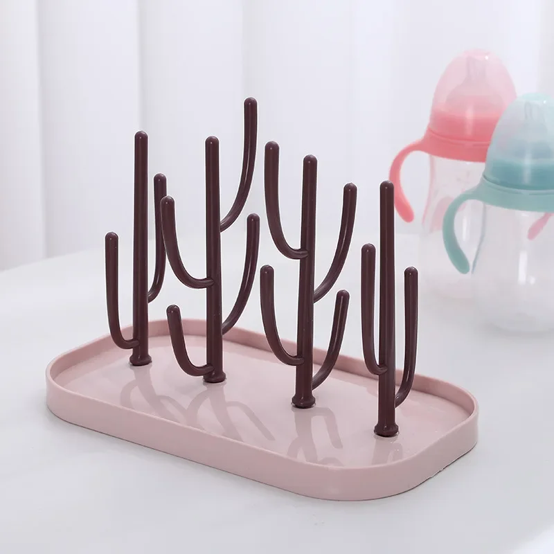 New Baby Cactus Milk Bottle Drying Rack Multifunctional Infant Milk Bottle Water Cup Drain Rack Removable Milk Bottle Rack