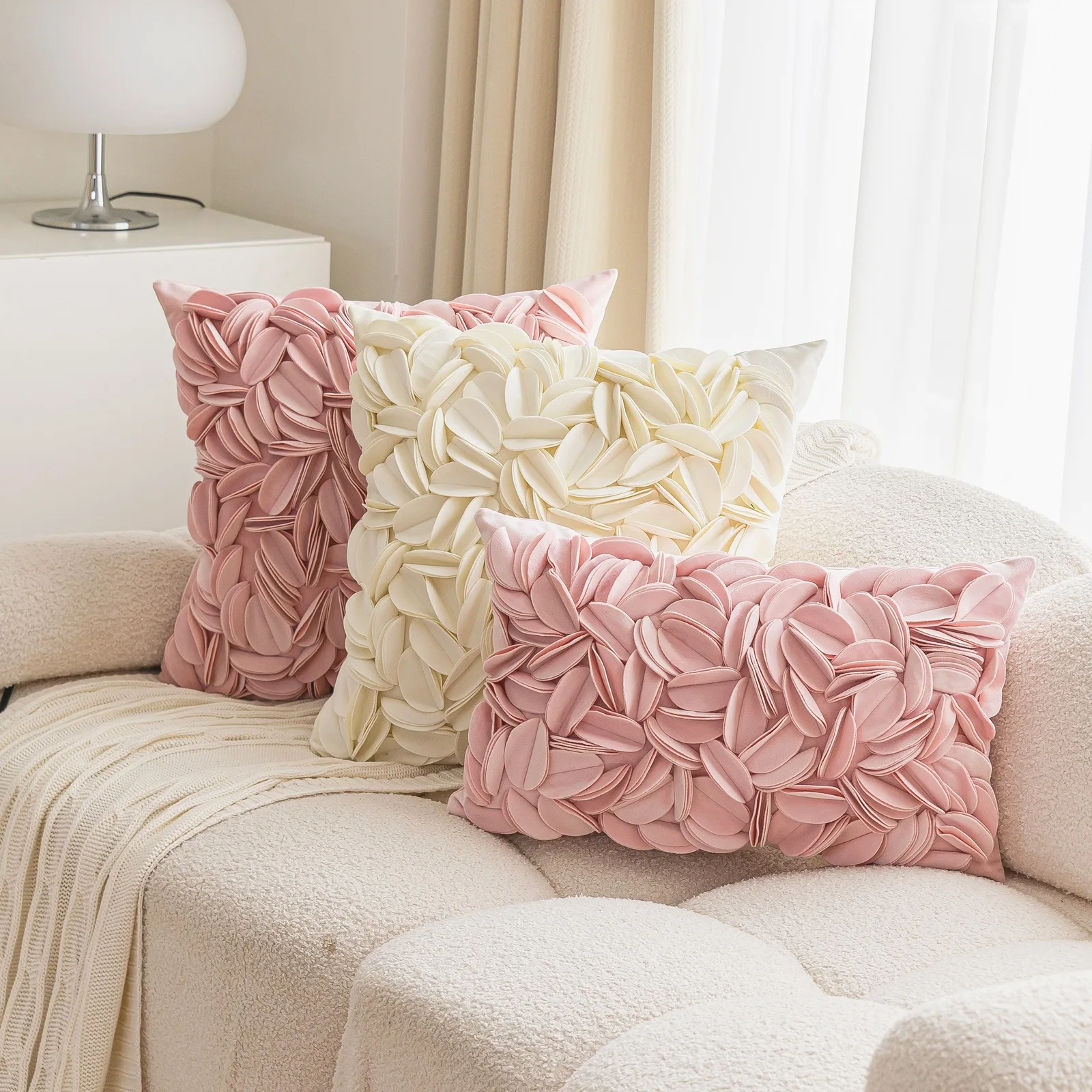3D Floral Velvet Cushion Cover 1
