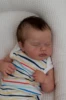 NPK 45CM Newborn Baby Doll Reborn Loulou Asleep Soft Cuddly Body Lifelike 3D Skin with Visible Veins High Quality Handmade Doll 3