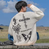 Retro Print Pattern Sweater Men's Women Autumn Winter Warm Pullover Sweater Round Neck Knit Sweater Soft 1