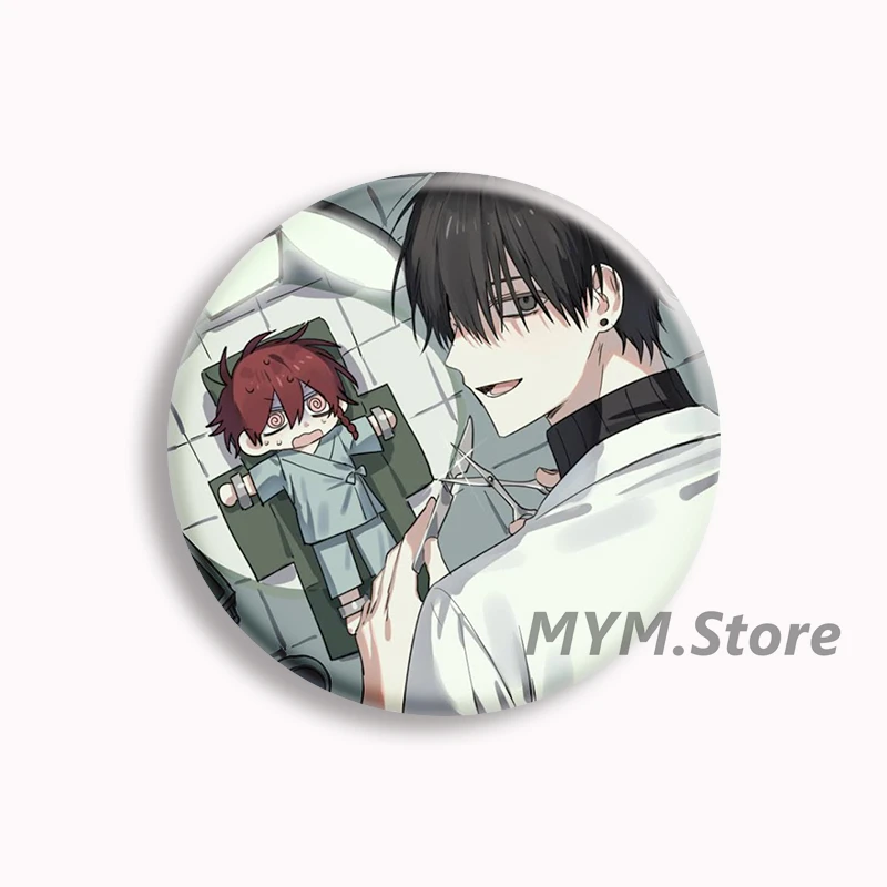 Zeno Remake Anime Soft Button Pin Maeno Aki and Tsugino Haru