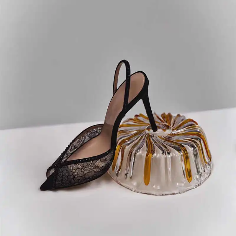 Allegra K - Sandalias de tacón de gatito con tiras y cordones