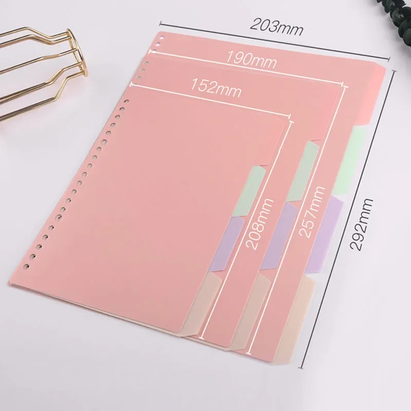 Candy Color Dividers A4 B5 A5 Planner Index Divider Page Plastic Classification Page Tab Bookmark Planner Inserts 8 Pcs/set 6