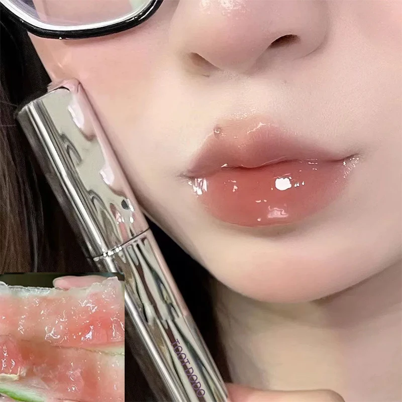 Silver Tube Five-Color Crystal Clear Lip Gloss - Moisturizing Mirror Finish
