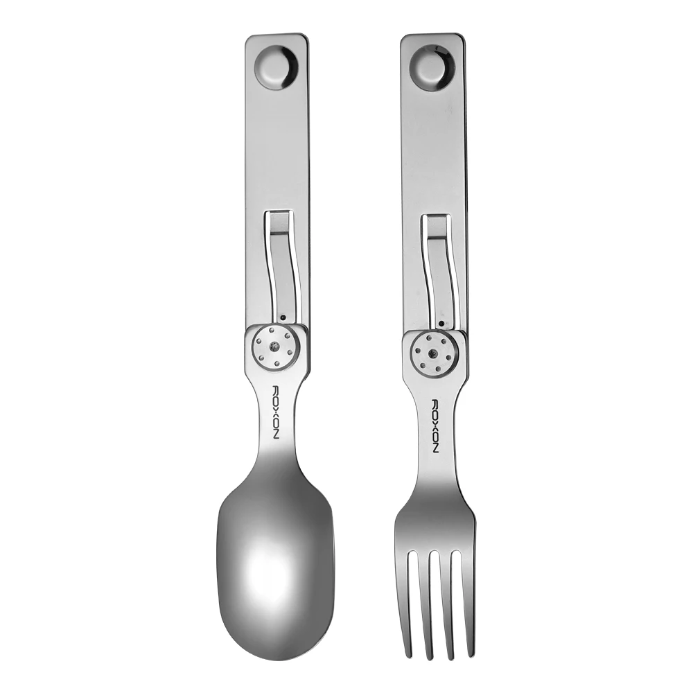 Camping Utensils 2 in 1 Detachable Folding Cutlery With Fork & Spoon For Outdoor