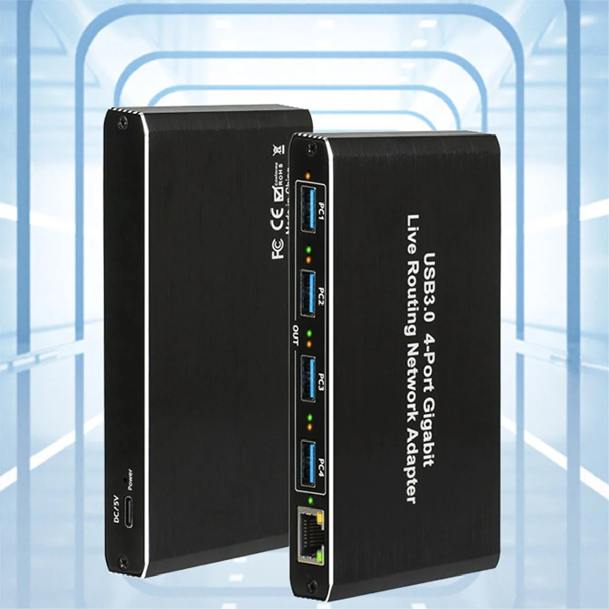 XMLX USB3.0 Gigabit Network Adapter Plug and Play Driver-Free 4-Port Gigabit RJ45,for Computers, Live Streaming Equipment