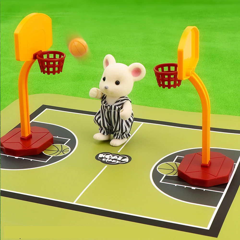 2022 New Forest Animal Family Amusement Park Koala 1:12 Simulation Football Basketball Set Micro Dollhouse Kids Christmas Gift 3