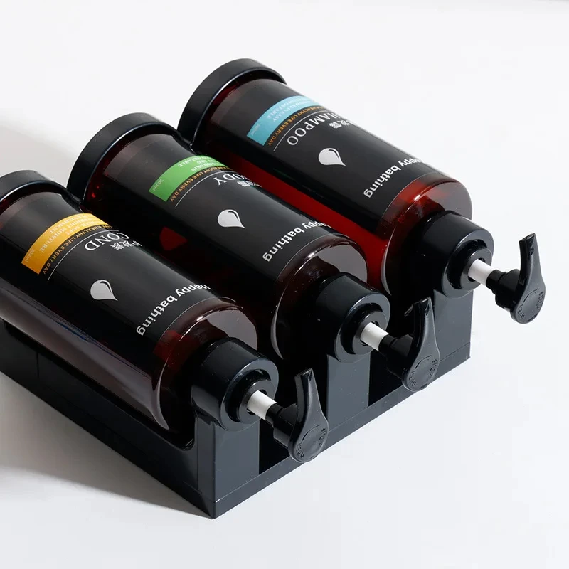 Hotel Shampoo and Shower Gel Separate Bottles Wall Mounted No Punching Hand Sanitizer Boxes Wall Mounted Manual Soap Dispensers 5