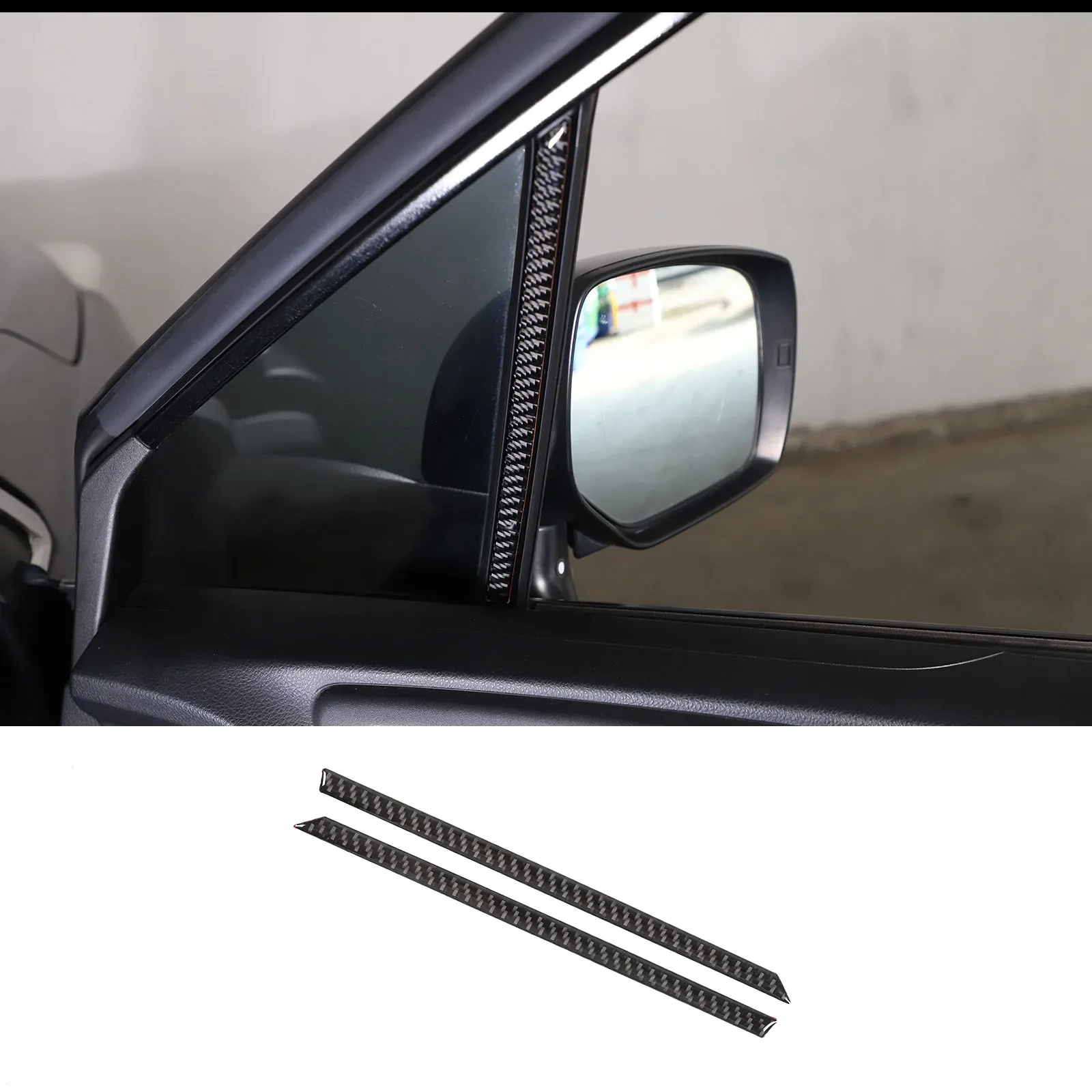 

For Subaru Forester 2013-2018 Soft Carbon Fiber Front Glass Vertical Decorative Strip Car Interior Accessories