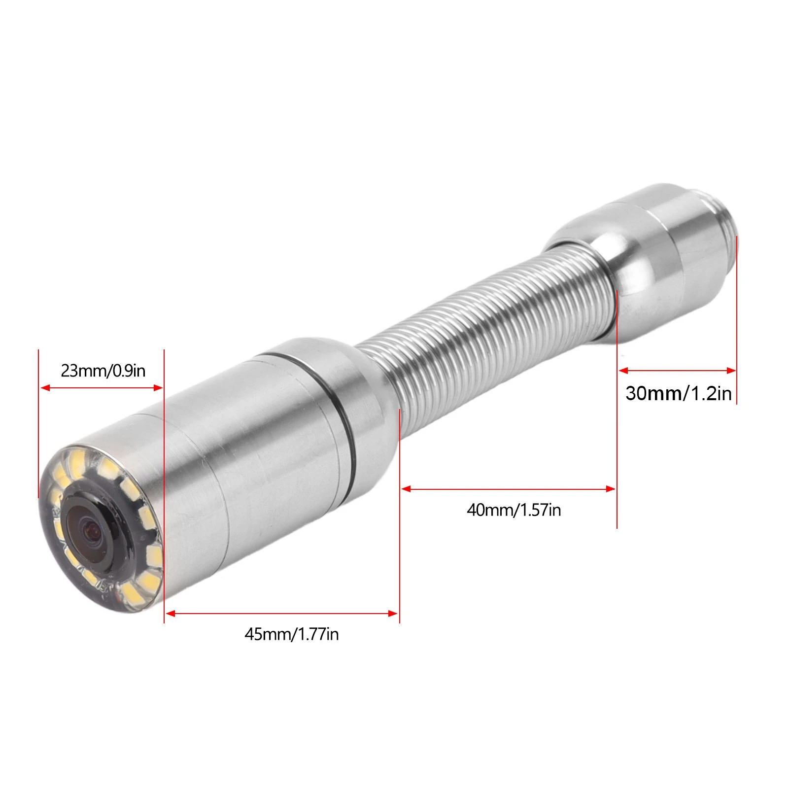 23mm Sewer Inspection Camera Head Professional IP68 Waterproof Pipe Drain Endoscope Camera Accessory with 12 LED Lights