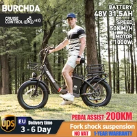 BURCHDA U8 Vélo électrique adulte/femme 1000W 48V 31.5Ah batterie amovible Fatbike tout-terrain neige ville Ebike 1