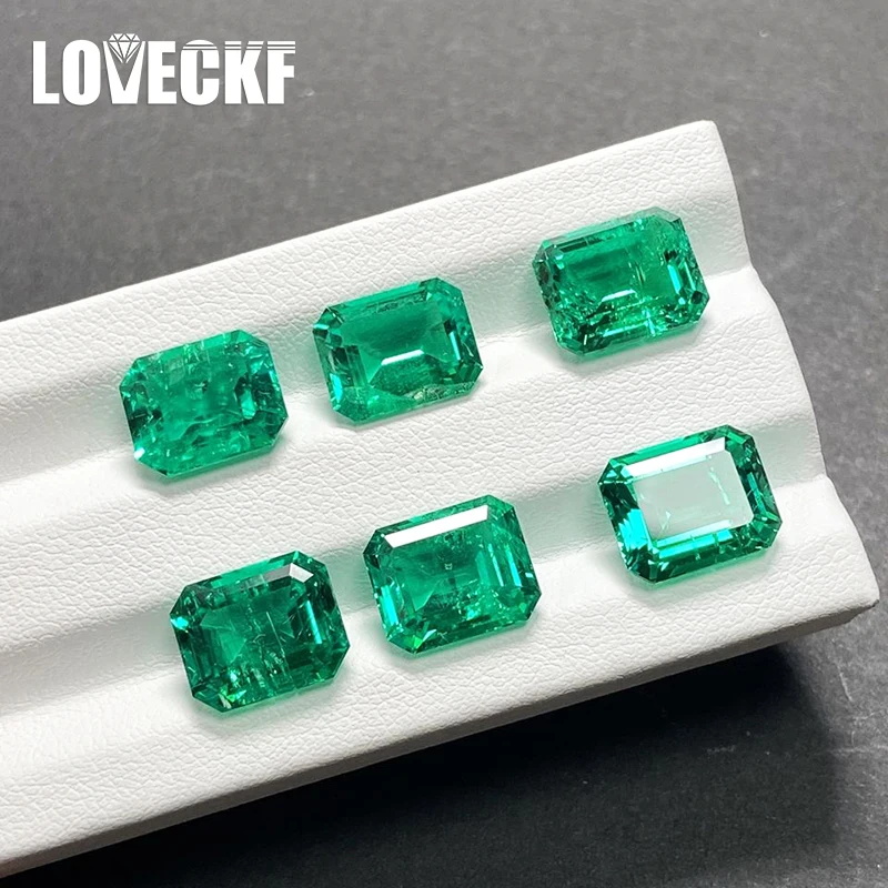 Top Quality Handcutting Lab Grown Emerald Stone Colombian Emerald Gemstone Diamond Emerald Cut