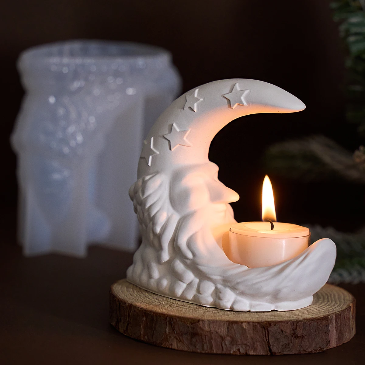 Santa Moon Candle Holder 2