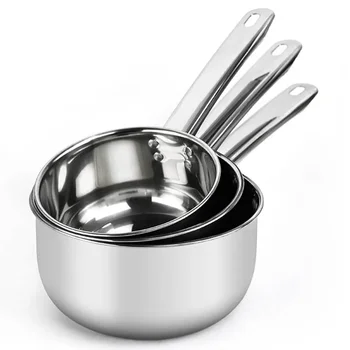 Pentola in acciaio inossidabile Ispessimento padella antiaderente con manico Pentola per il latte Pentola calda Utensili da cucina per la casa Utensili da cucina 1