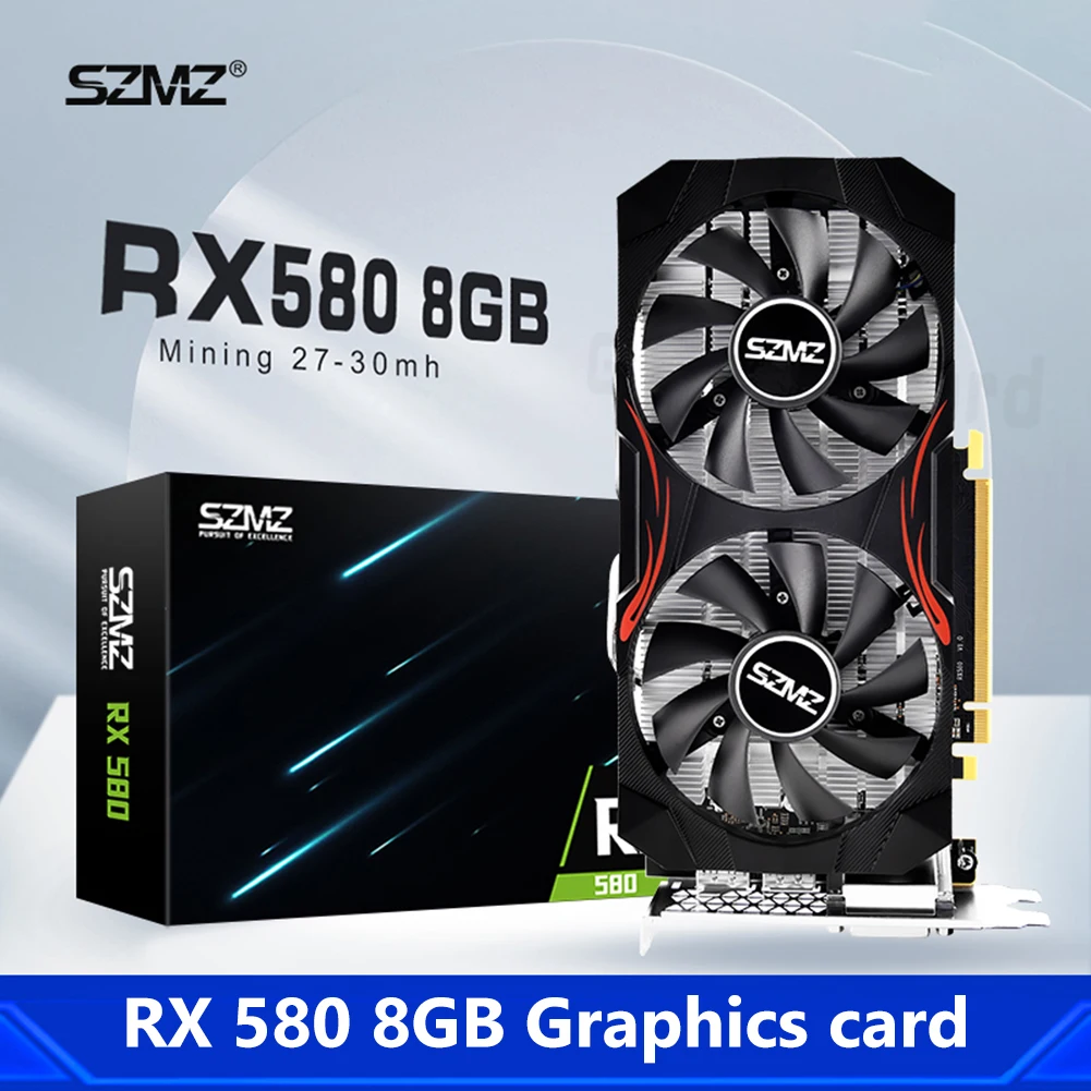Placa Gráfica para pc Game Tubo de Radiador Gpu Display Card Mineração Rx580 gb gb gb 1gb 1257 1340mhz Gddr5 - Imagem 6