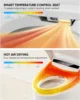 Luxury Smart Toilet with Warm Water Sprayer and Dryer Foot Sensor Operation Heated Bidet Seat Raised Tankless Toilet with LED 5